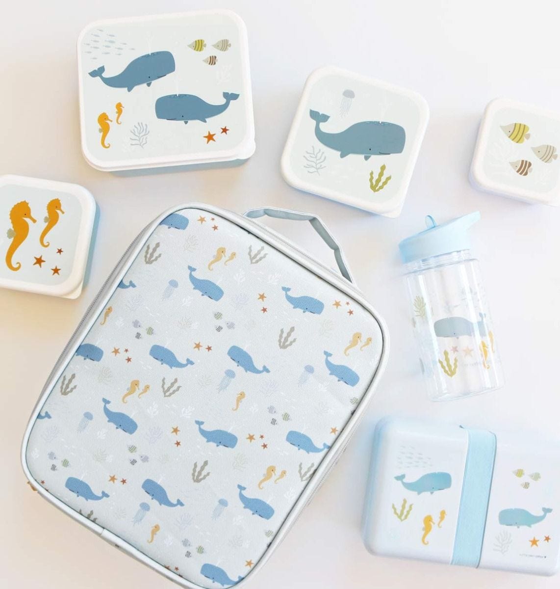 A little lovely company Σετ 4 Δοχεία Φαγητού Lunch & Snack Box Ocean - 1