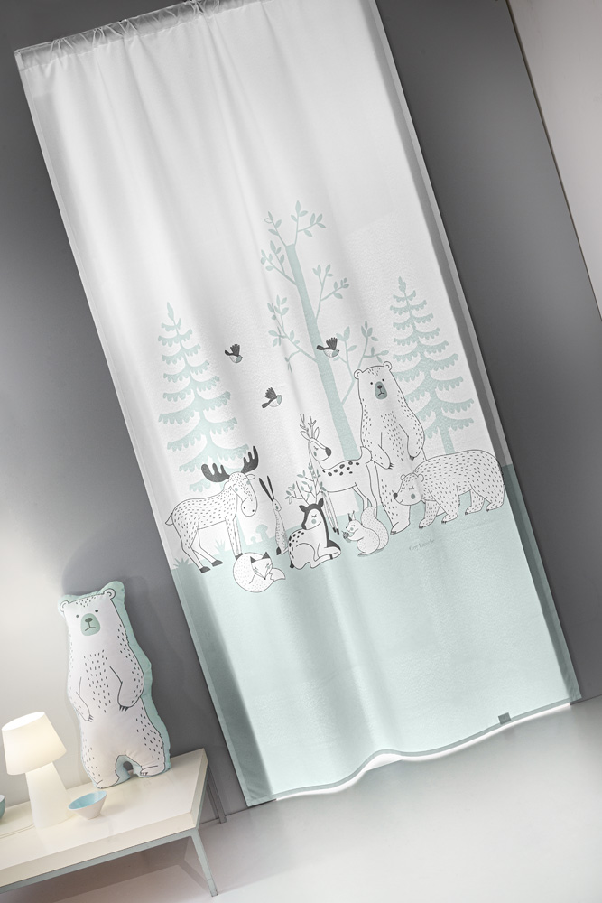 Guy Laroche Παιδική Κουρτίνα Forest Mist με Τρέσα Aqua 145x270εκ. - 1