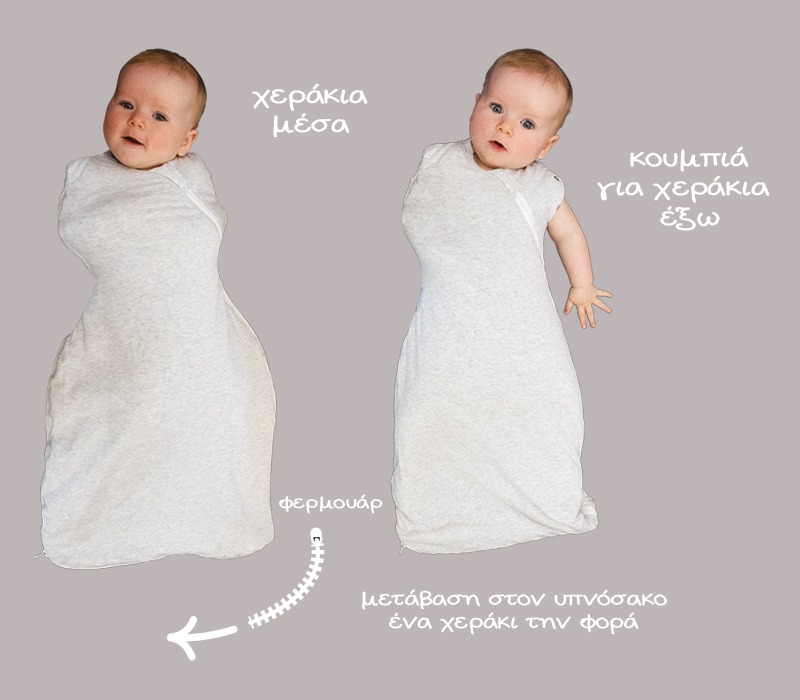 Grobag Swaddle Bag Υπνόσακος Χειμωνιάτικος 2.5tog (Θερμοκρασίες 16-20°) 3-6 Μηνών Oatmeal Star - 1