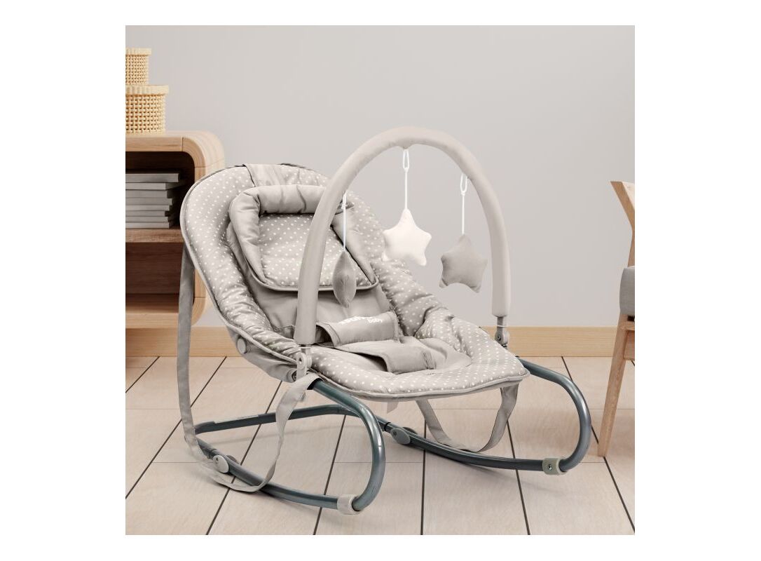 Asalvo Βρεφικό Ρηλάξ με Κρεμαστά Παιχνίδια Baby Stars Beige - 1
