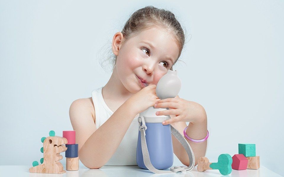 Monbento MB Stram Ισοθερμικό Παιδικό Μπουκάλι Blue Dino 360ml - 1
