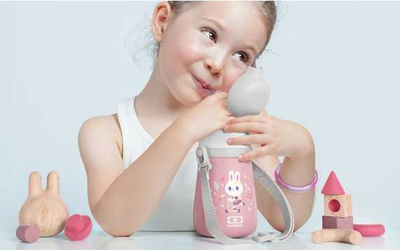 Monbento MB Stram Ισοθερμικό Παιδικό Μπουκάλι Pink Bunny 360ml - 1