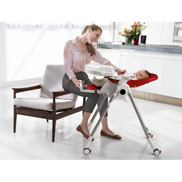 Peg Perego Καρέκλα Φαγητού Prima Pappa Follow Me Linear Grey + ΔΩΡΟ Μπάρα Παιχνιδιών - 1