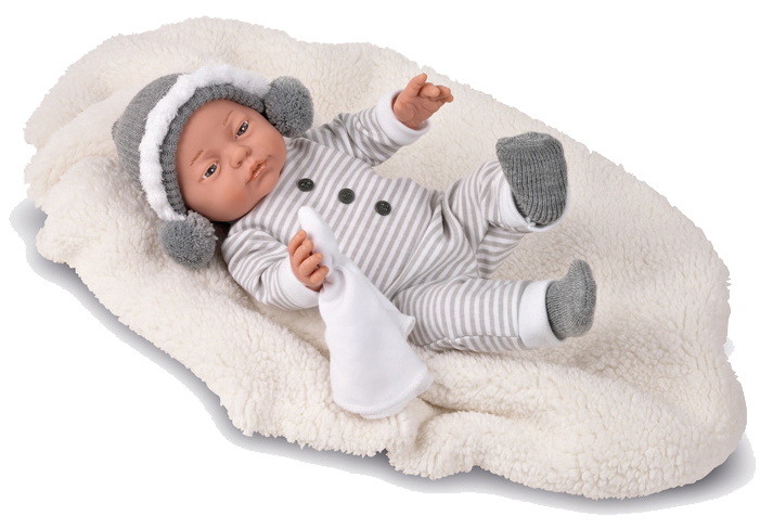 Lamagik Magic Baby Κούκλα Luca Ριγέ Πιτζάμες 47εκ. Ελαφρώς Αρωματισμένη - 1