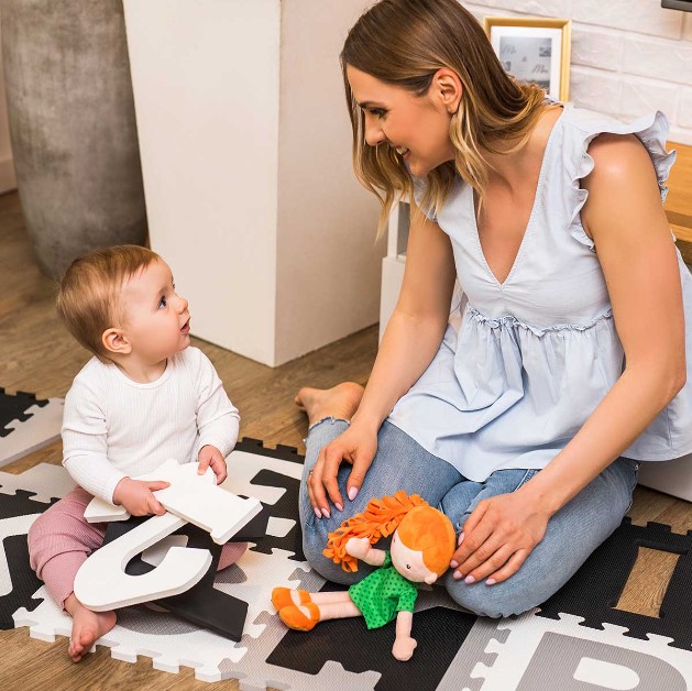 Babyono Αφρώδες Παζλ Παιχνιδιού Δαπέδου με Σχήματα & Γράμματα Ασπρόμαυρο  10 TMX - 1