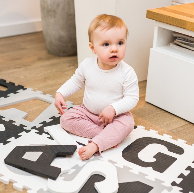 Babyono Αφρώδες Παζλ Παιχνιδιού Δαπέδου με Σχήματα & Γράμματα Ασπρόμαυρο  10 TMX - 2