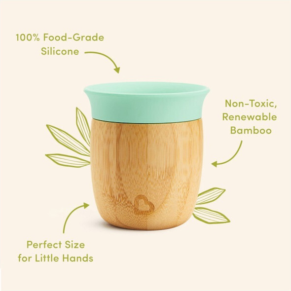 Munchkin Παιδικό Ποτηράκι από Bamboo 148ml  Γαλάζιο 6m+ - 2