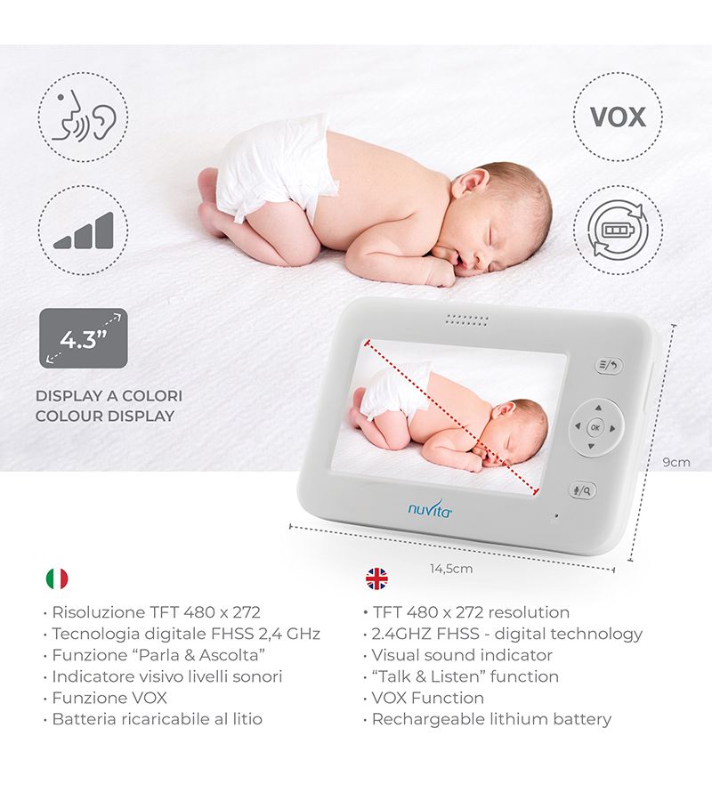 Nuvita Ψηφιακή Ενδοεπικοινωνία Baby Monitor with Digital Video 3043 - 1
