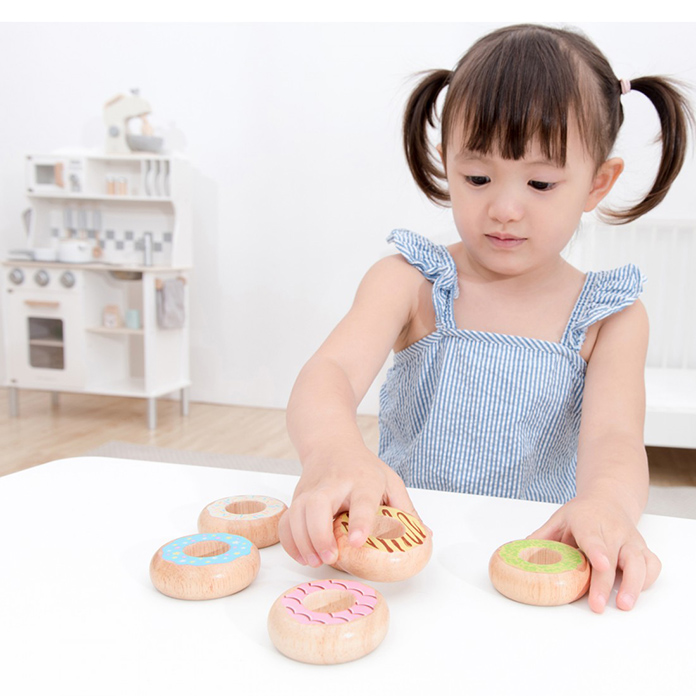 New Classic Toys Παιδικά Ξύλινα Donuts 6τμχ. - 1