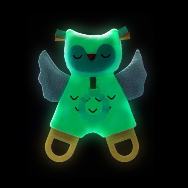 Infantino Μασητικό-Πανάκι Παρηγοριάς Glow In The Dark Cuddle & Teether Owl - 2