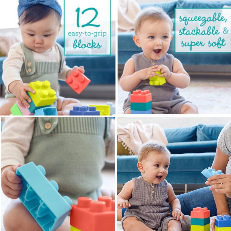 Infantino Εκπαιδευτικό Παιχνίδι Τουβλάκια Super Soft 1st Building - 1