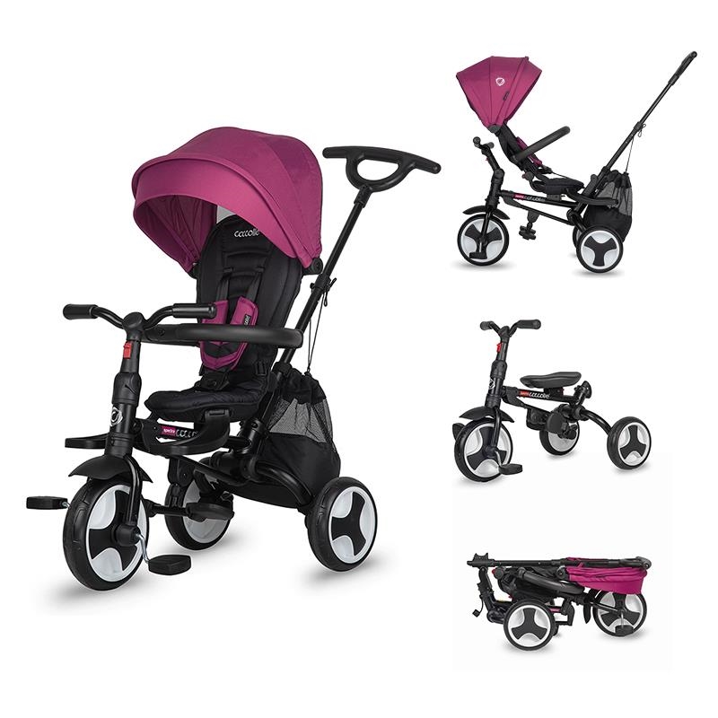Coccolle Smart Baby Αναδιπλούμενο Τρίκυκλο Ποδήλατο Spectra Plus Magenta - 1