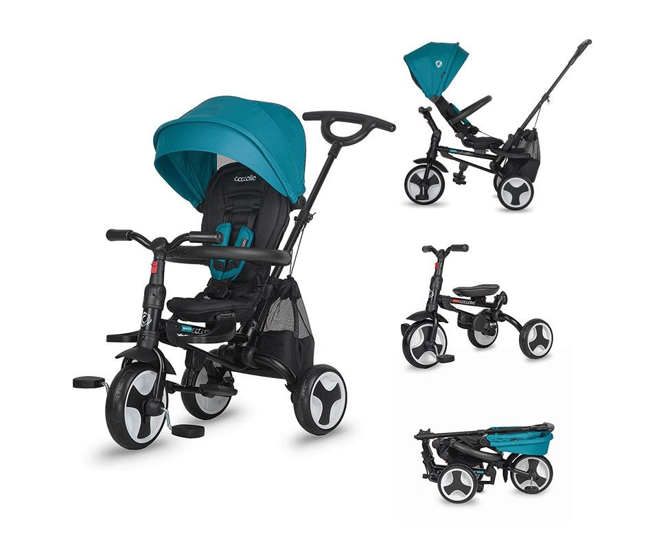 Coccolle Smart Baby Αναδιπλούμενο Τρίκυκλο Ποδήλατο Spectra Plus Turquoise Tide - 1
