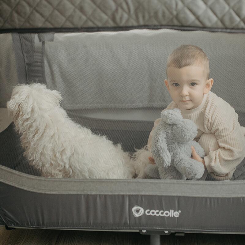 Coccolle Smart Baby Παρκοκρέβατο Συγκοίμησης 2 Επιπέδων Insieme Greystone - 2