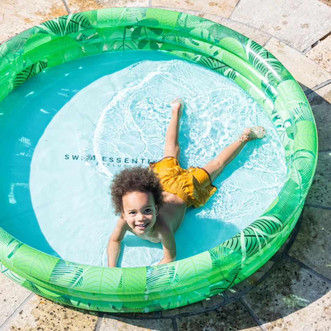 Swim Essentials Φουσκωτή Πισίνα Green Tropical Ø150εκ. με 3 Αεροθαλάμους για Παιδιά 3+ Ετών - 1