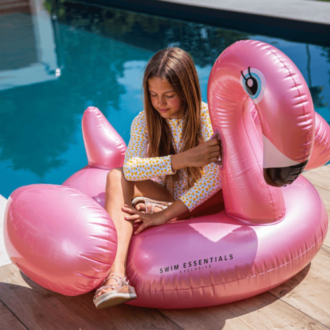 Swim Essentials Φουσκωτό Στρώμα Θαλάσσης Rose Gold Flamingo 160x130x67εκ. 6+ Ετών - 1