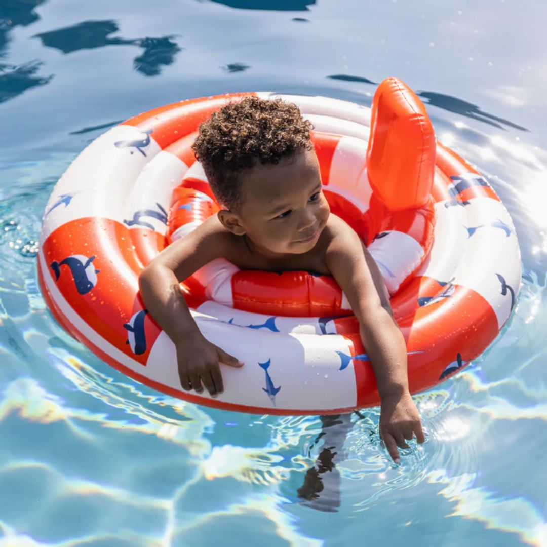 Swim Essentials Παιδικό Φουσκωτό Σωσίβιο Red-White Whale Life Boy Ø69εκ. για Μωρά 0-1 Έτους - 1
