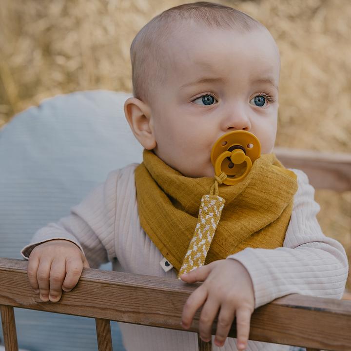 Bibs Κλιπ Πιπίλας Paci Baby Mustard/Ivory/Cloud 22εκ. - 1
