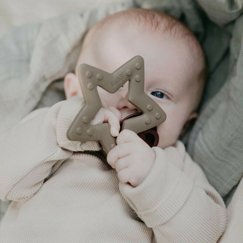 Bibs Baby Bitie Βρεφικό Μασητικό Οδοντοφυΐας Αστέρι Dark Oak - 1