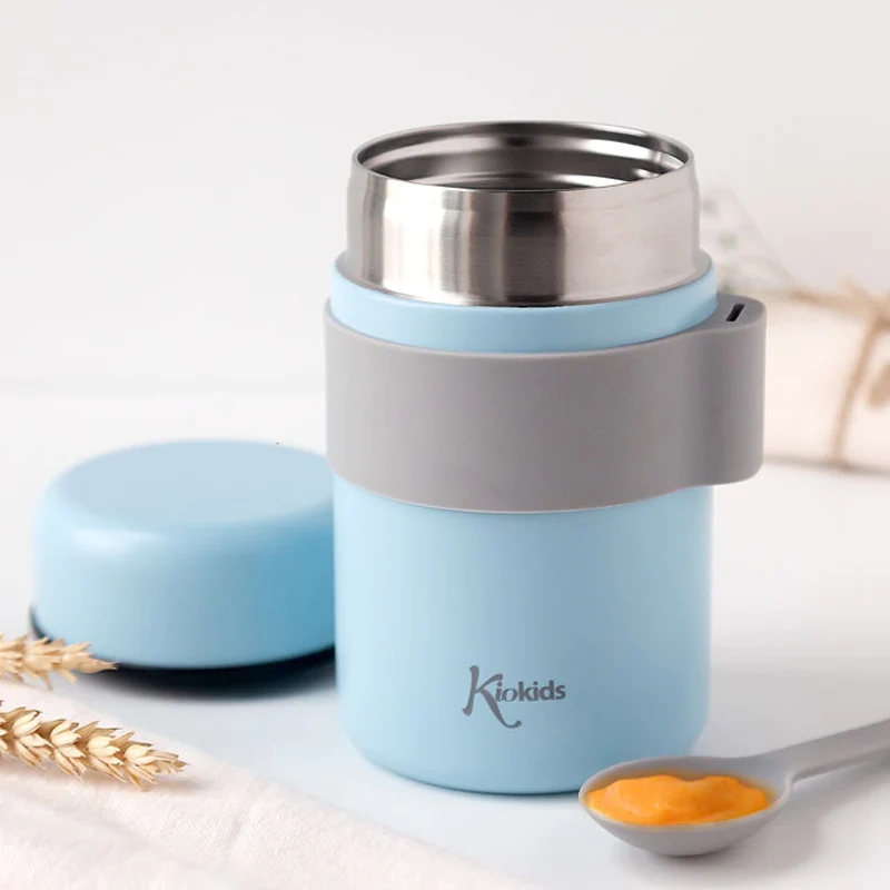 Kiokids Παιδικό Θερμός Φαγητού με Κουταλάκι 500ml Σιέλ - 1