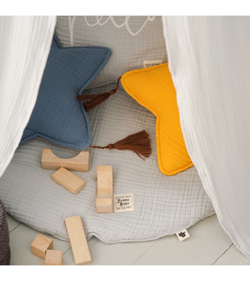 Funna Baby Χαλάκι Playmat Μουσελίνα Dove Grey 110x110εκ. - 1