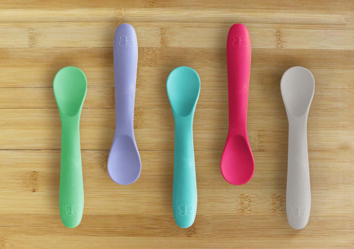 Bbluv Spoon Σετ 5 Βρεφικά Κουτάλια Σιλικόνης Ροζ - 1