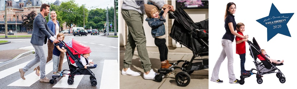 Lascal Buggy Board Τρέιλερ για 2ο Παιδί Mini Grey - 1