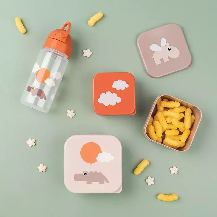 Done By Deer Παιδικό Παγούρι με Καλαμάκι Happy Clouds Papaya 350ml - 1