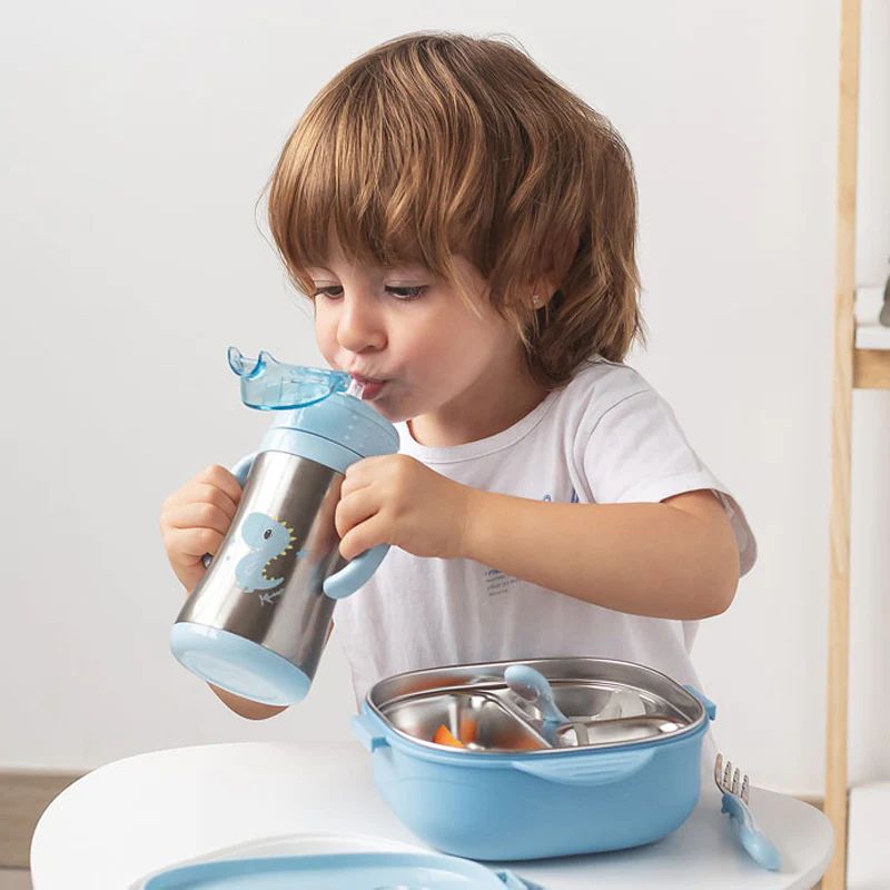 Kiokids Παιδικό Θερμός με Λαβές Little Dinosaur 280ml - 1
