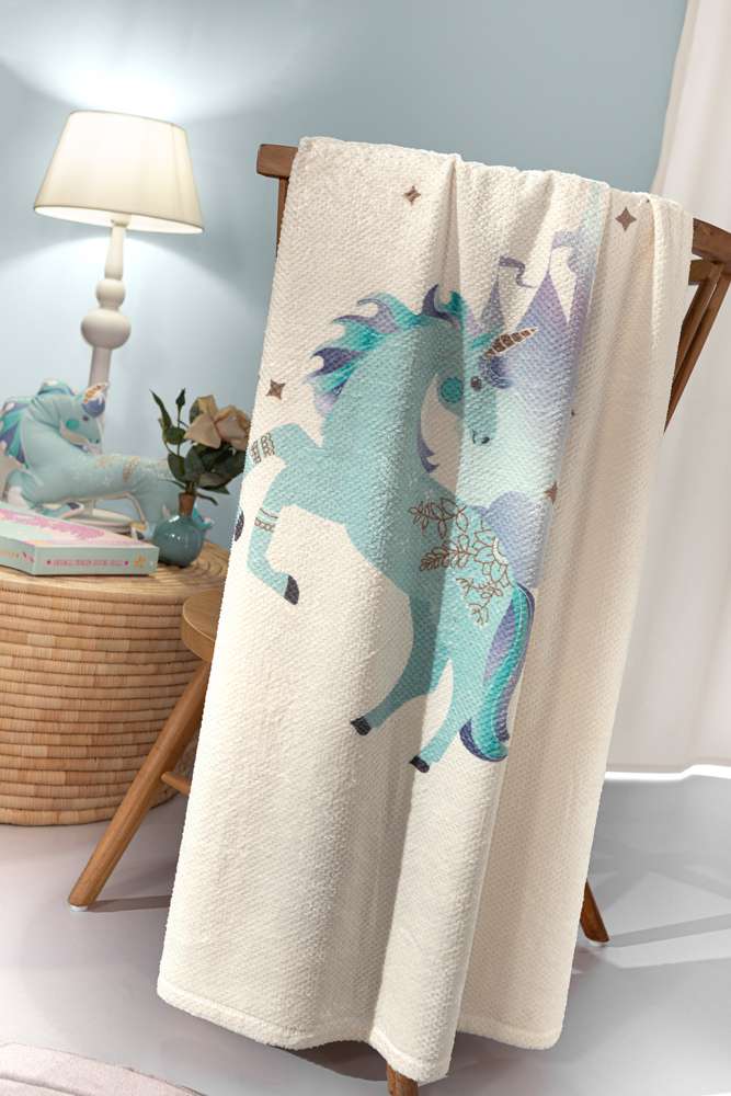 Saint Clair Κουβέρτα Ultrasoft Μονή Pinto Aqua 160x220εκ. - 1