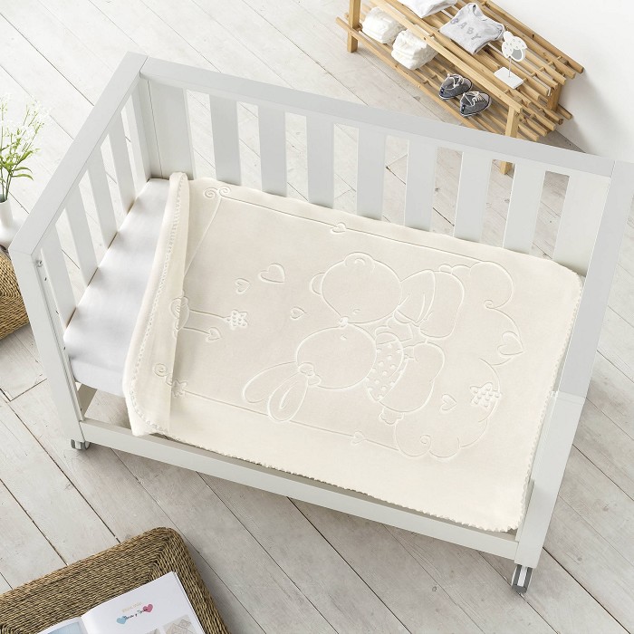 PIEL SA Κουβέρτα Αγκαλιάς Βελουτέ Osito Besos Beige 80x110εκ. - 1