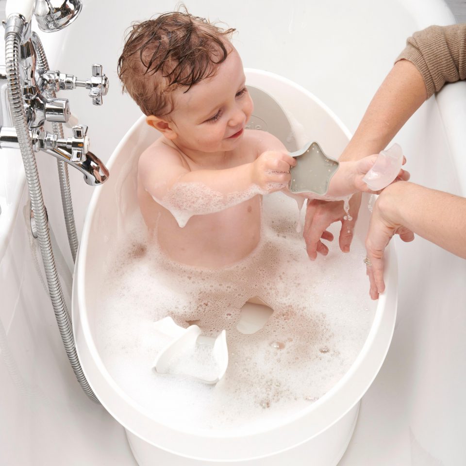SHNUGGLE Toddler Bath Μπανάκι με Τάπα Λευκό-Γκρι 12 Μηνών-4 Ετών - 1