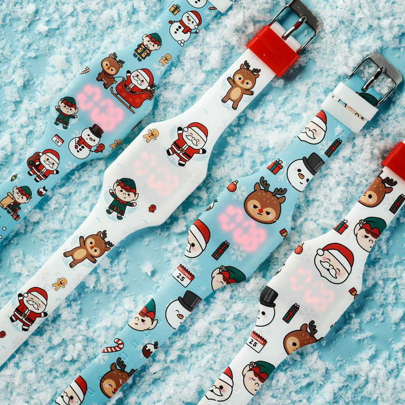 Christmas Festive Friends Ψηφιακό Ρολόι Σιλικόνης Γαλάζιο - 1