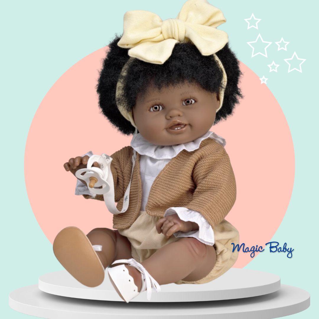 Lamagik Magic Baby Χειροποίητη Κούκλα Daniela Afro 47εκ. - 1