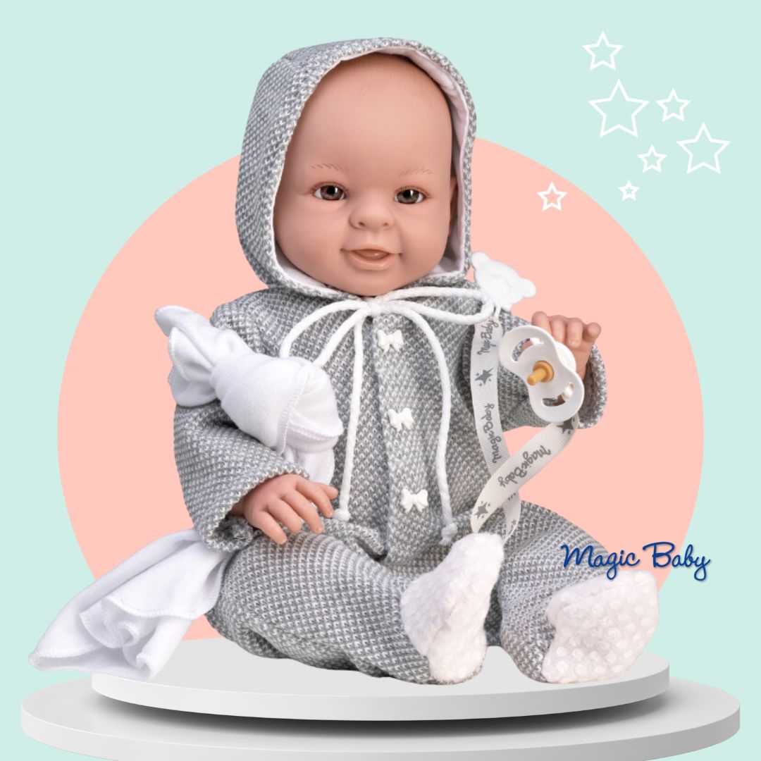 Lamagik Magic Baby Χειροποίητη Κούκλα Paula με Πιτζάμα & Κουκούλα 47εκ. - 1