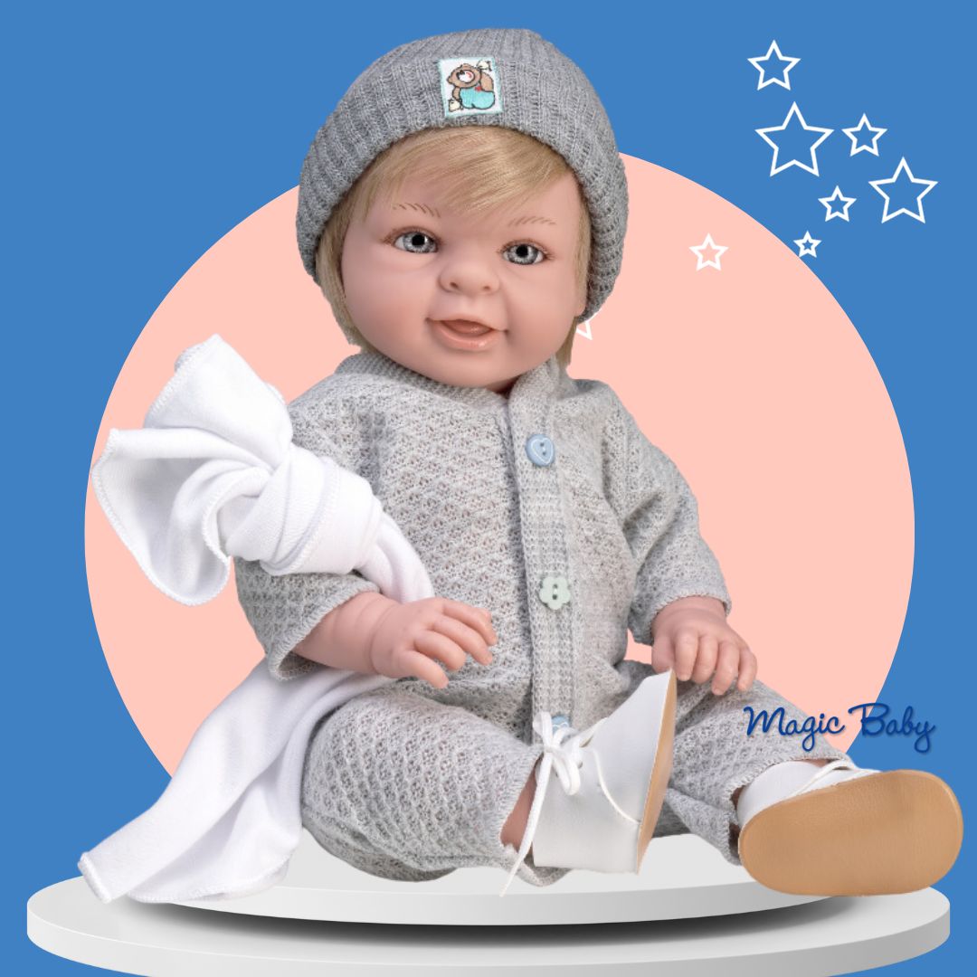 Lamagik Magic Baby Χειροποίητη Κούκλα Paula με Πιτζάμα & Κουκούλα 47εκ. - 1