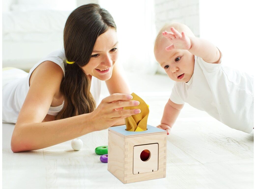 EliNeli Montessori Εκπαιδευτικό Κουτί Σετ Παιχνιδιών για Μωρά 0-6 μηνών - 1