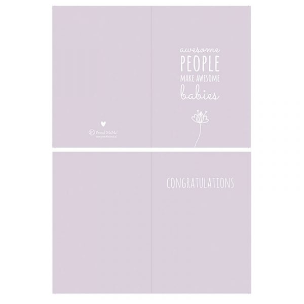 Proud Mama Ευχετήρια Κάρτα Γέννησης Awesome People Lilac - 1