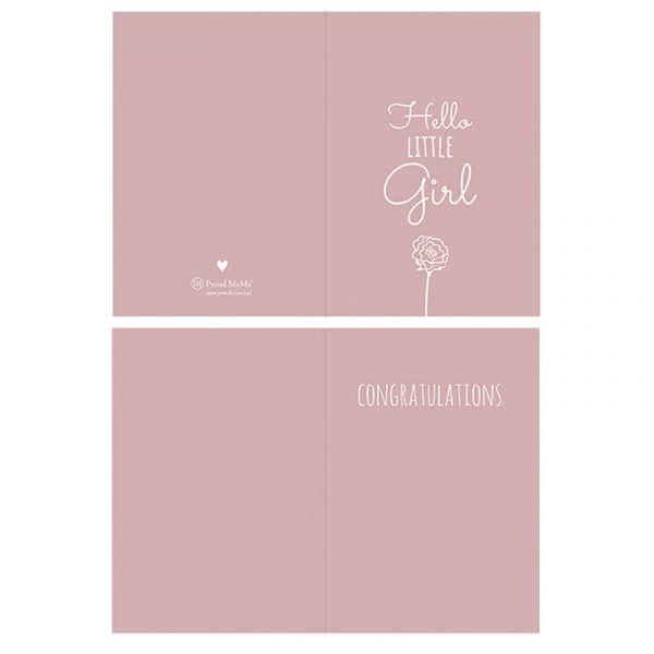 Proud Mama Ευχετήρια Κάρτα Γέννησης Hello Little Girl Dusty Pink - 1