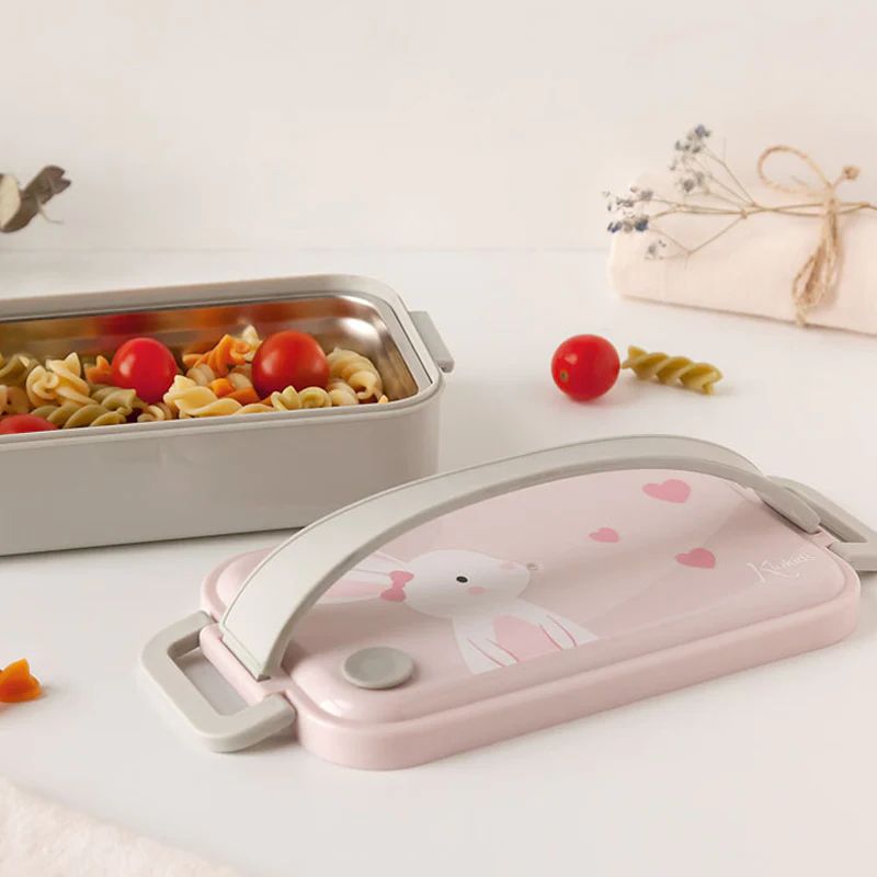 Kiokids Παιδικό Δοχείο Φαγητού με Inox Lovely Bunny 550ml - 1