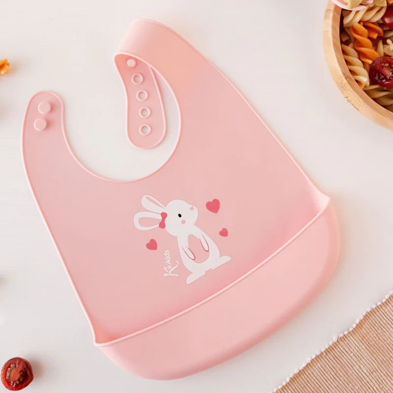 Kiokids Σαλιάρα Σιλικόνης Lovely Bunny Ροζ - 1