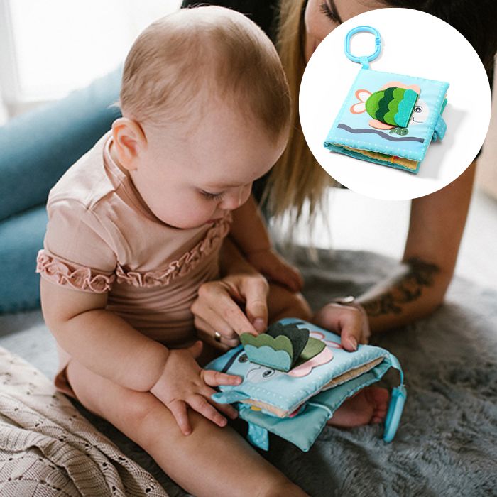 BabyOno Κρεμαστό Πάνινο Βιβλίο με Στοιχεία Ανακάλυψης Sea World Sensory Book - 1