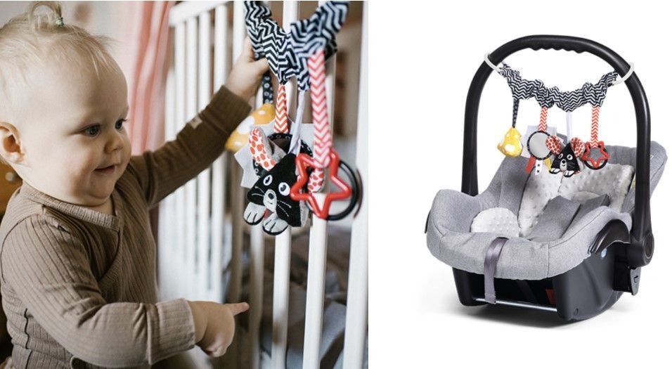 BabyOno Κρεμαστό Παιχνίδι Δραστηριοτήτων Για Καρότσι & Κούνια Cheese & Skip - 1