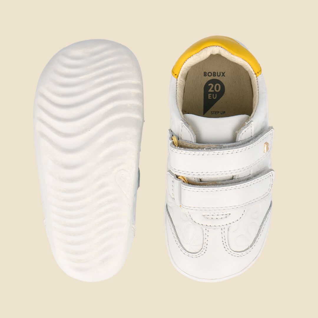 Bobux Βρεφικά Παπούτσια Step Up Sprite Embossed White + Yellow - 1