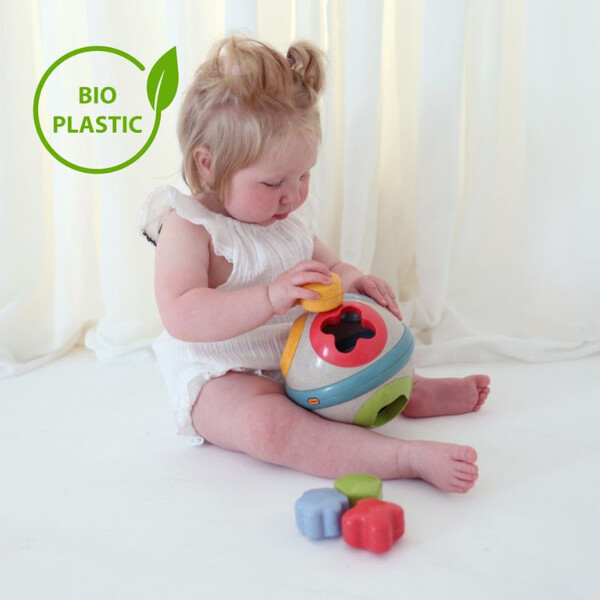 Tolo Toys Μπάλα με Σχήματα Κουδουνίστρες Από Βιοδιασπώμενο Πλαστικό - 1