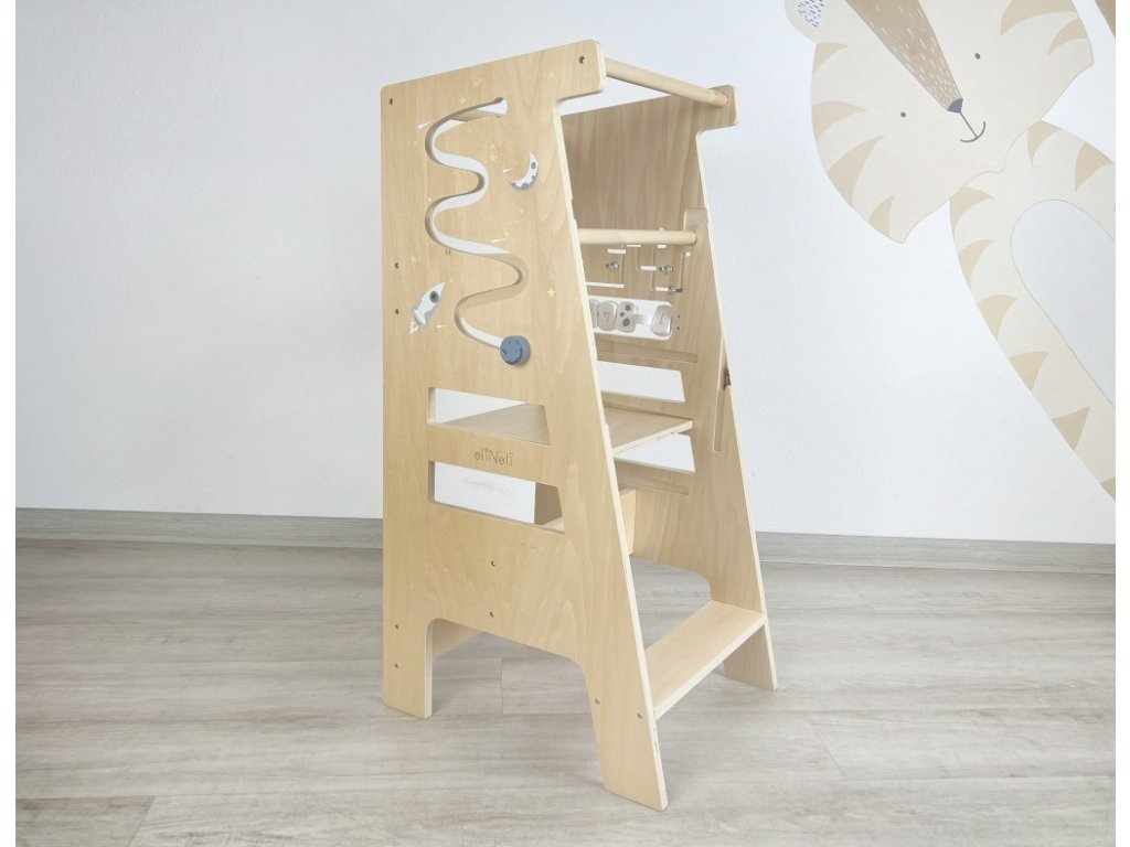 EliNeli Montessori Cosmos 5 σε 1 Ξύλινος Πύργος Εκμάθησης 90cm - 1