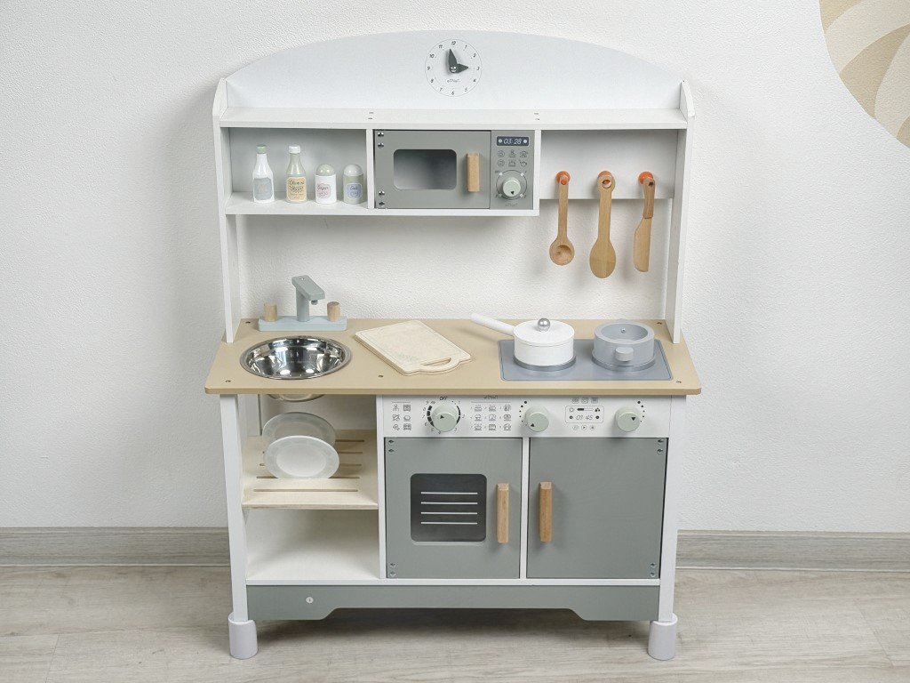 EliNeli Montessori Kitchen Ξύλινη Παιδική Κουζίνα Με Αξεσουάρ - 1