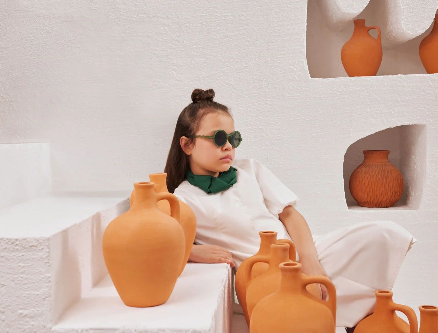 Olivio & Co Παιδικά Γυαλιά Ηλίου Οβάλ Terracotta Olive Green 12+ ετών - 1