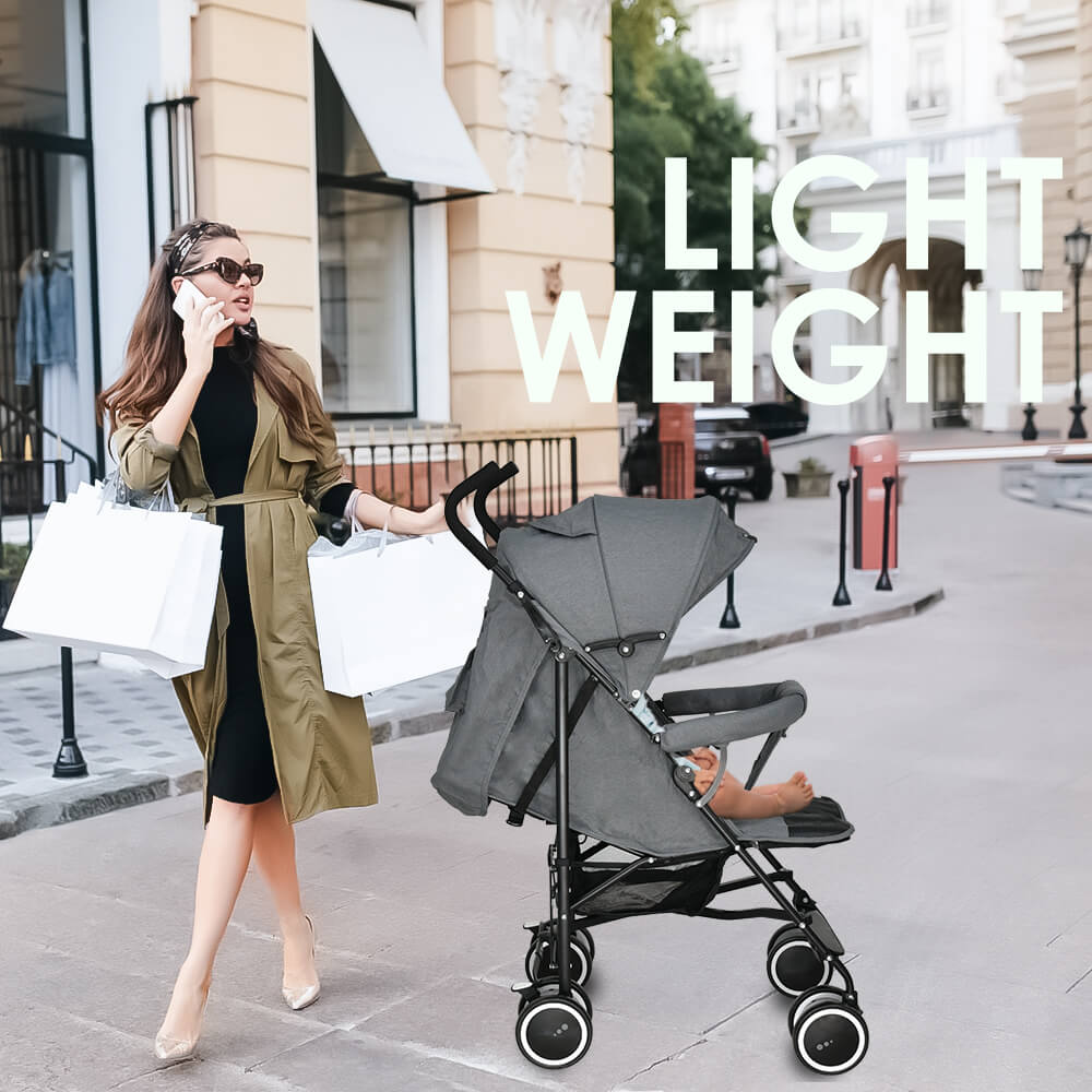 Bebe Stars Βρεφικό Καρότσι Buggy Light Grey - 1