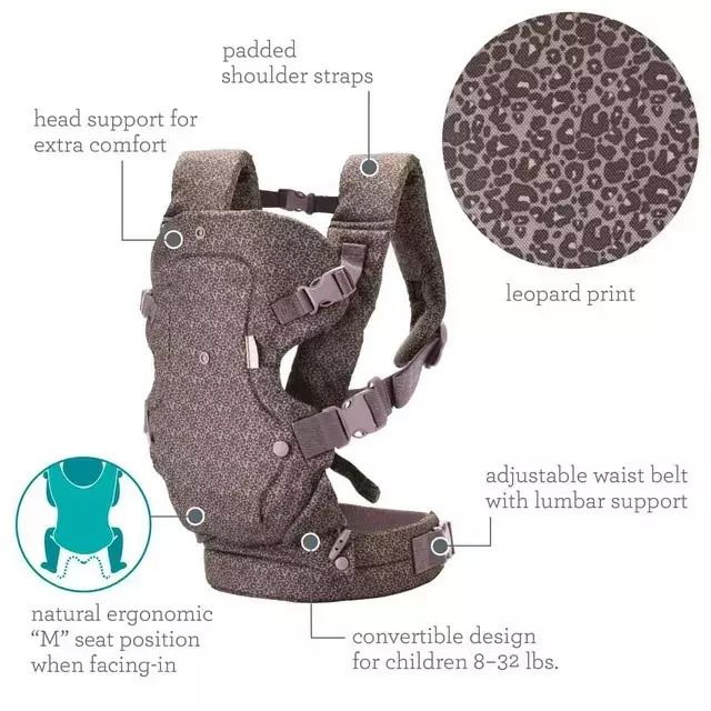 Infantino Βρεφικός Μάρσιπος Flip 4-in-1 Convertible Carrier Leopard - 2